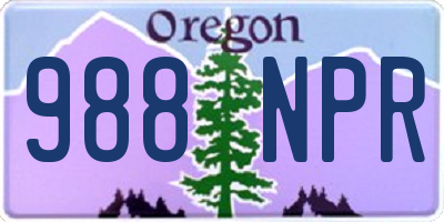 OR license plate 988NPR