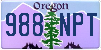 OR license plate 988NPT