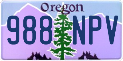 OR license plate 988NPV