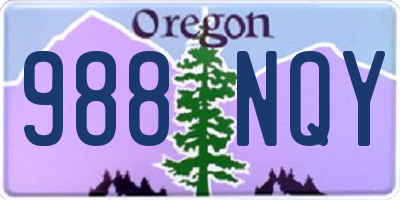 OR license plate 988NQY