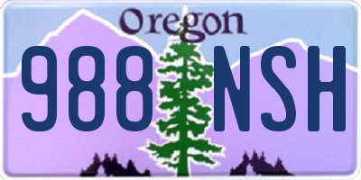 OR license plate 988NSH