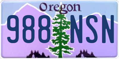 OR license plate 988NSN