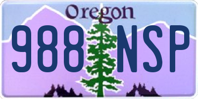 OR license plate 988NSP