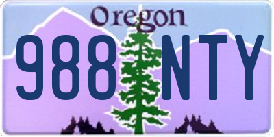 OR license plate 988NTY