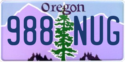 OR license plate 988NUG