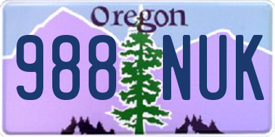 OR license plate 988NUK