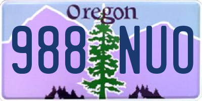 OR license plate 988NUO