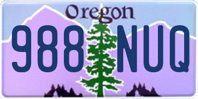OR license plate 988NUQ