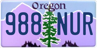 OR license plate 988NUR