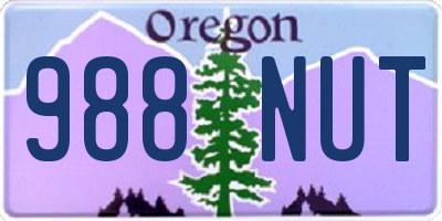 OR license plate 988NUT