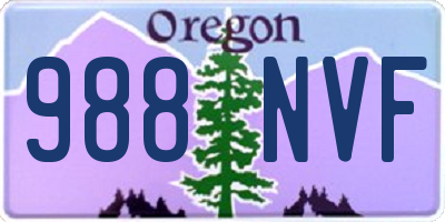 OR license plate 988NVF