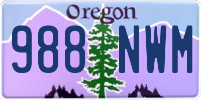 OR license plate 988NWM