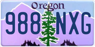 OR license plate 988NXG