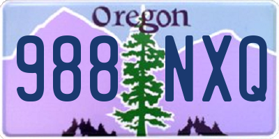 OR license plate 988NXQ