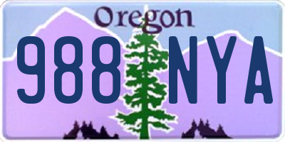 OR license plate 988NYA
