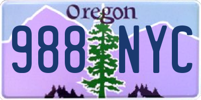 OR license plate 988NYC