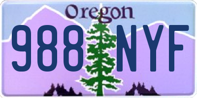 OR license plate 988NYF