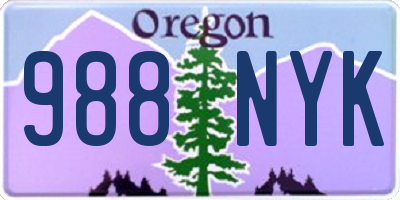 OR license plate 988NYK