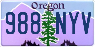 OR license plate 988NYV