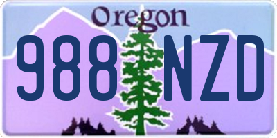 OR license plate 988NZD