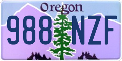 OR license plate 988NZF