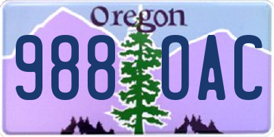 OR license plate 988OAC
