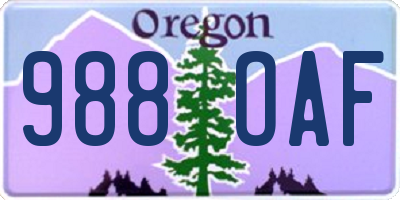OR license plate 988OAF