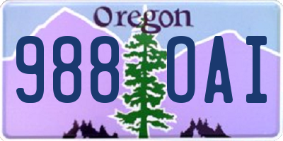 OR license plate 988OAI
