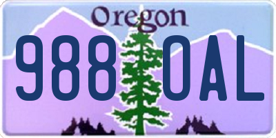 OR license plate 988OAL