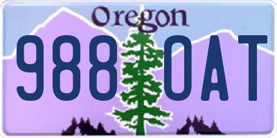 OR license plate 988OAT