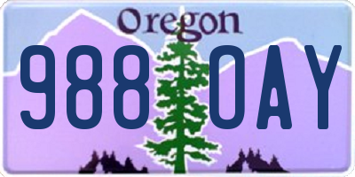 OR license plate 988OAY