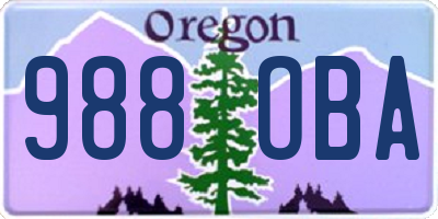 OR license plate 988OBA