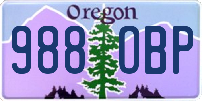 OR license plate 988OBP