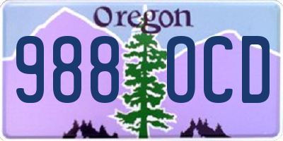 OR license plate 988OCD