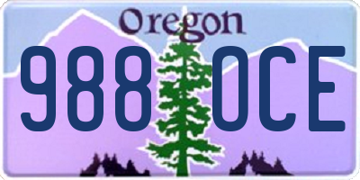 OR license plate 988OCE