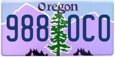 OR license plate 988OCO