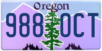 OR license plate 988OCT