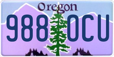 OR license plate 988OCU