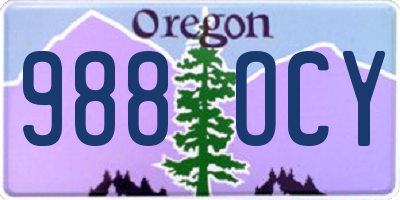 OR license plate 988OCY