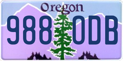 OR license plate 988ODB