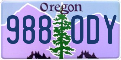 OR license plate 988ODY