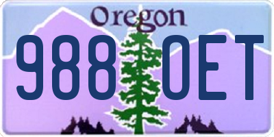 OR license plate 988OET