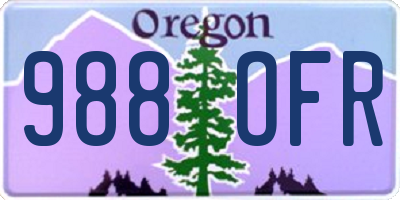 OR license plate 988OFR