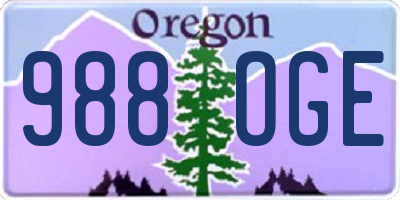 OR license plate 988OGE