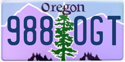 OR license plate 988OGT