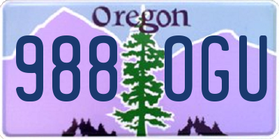 OR license plate 988OGU