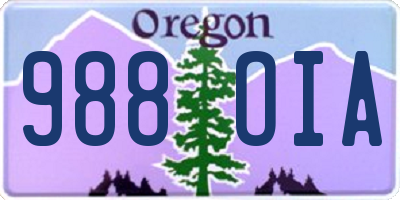 OR license plate 988OIA