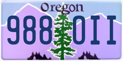 OR license plate 988OII