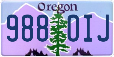 OR license plate 988OIJ