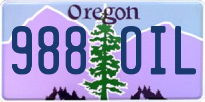 OR license plate 988OIL